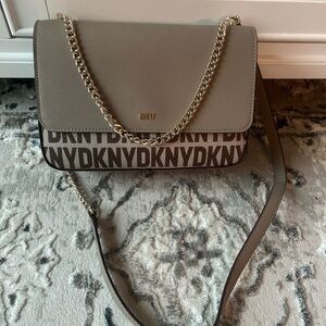 DKNY Beige and Brown Crossbody Bag